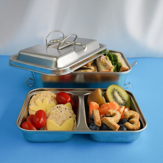 NEW Stainless Steel Double Layer 1800ml Lunchbox with Handles