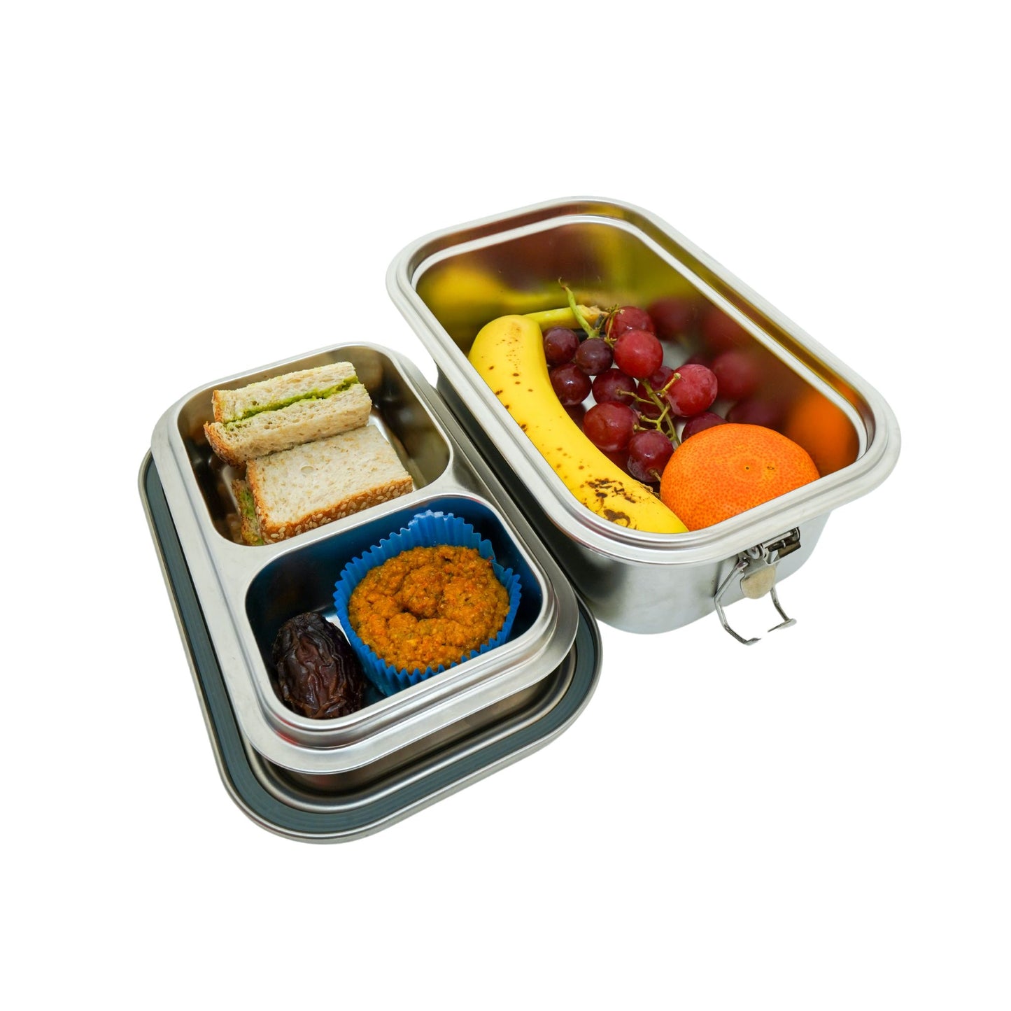 NEW Stainless Steel Double Layer Kids Lunchbox