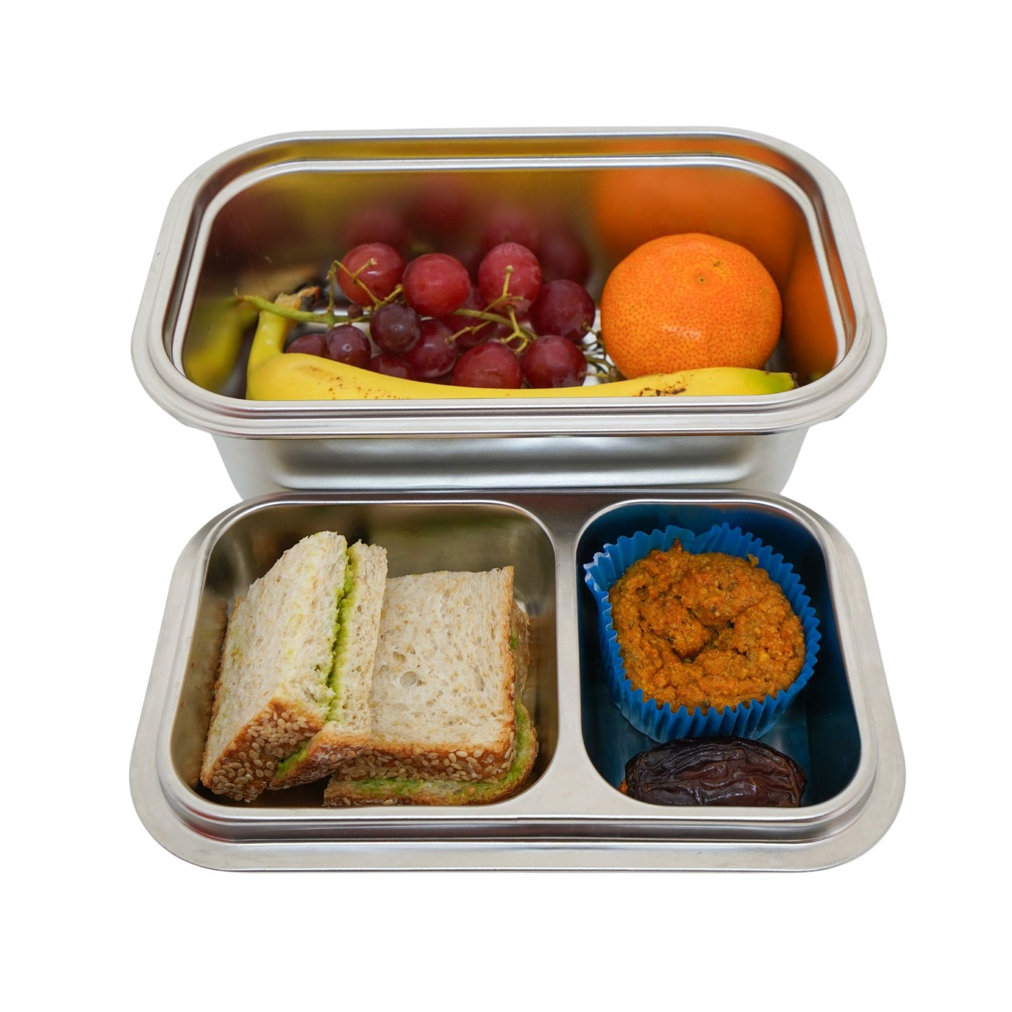 NEW Stainless Steel Double Layer Kids Lunchbox