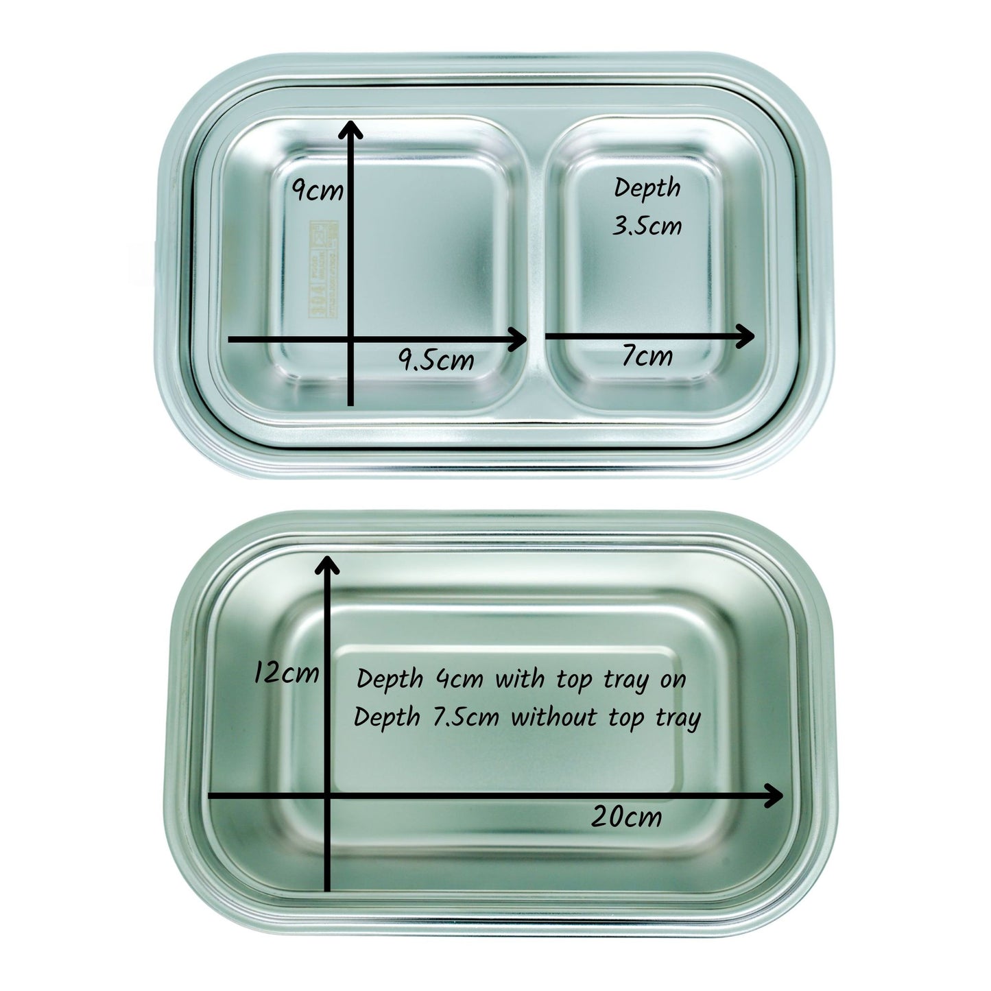 NEW Stainless Steel Double Layer Kids Lunchbox