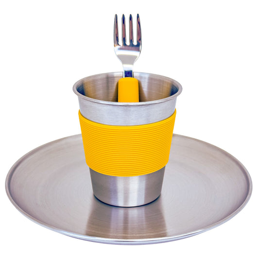 Kids Stainless Steel School Camp Tableware Set