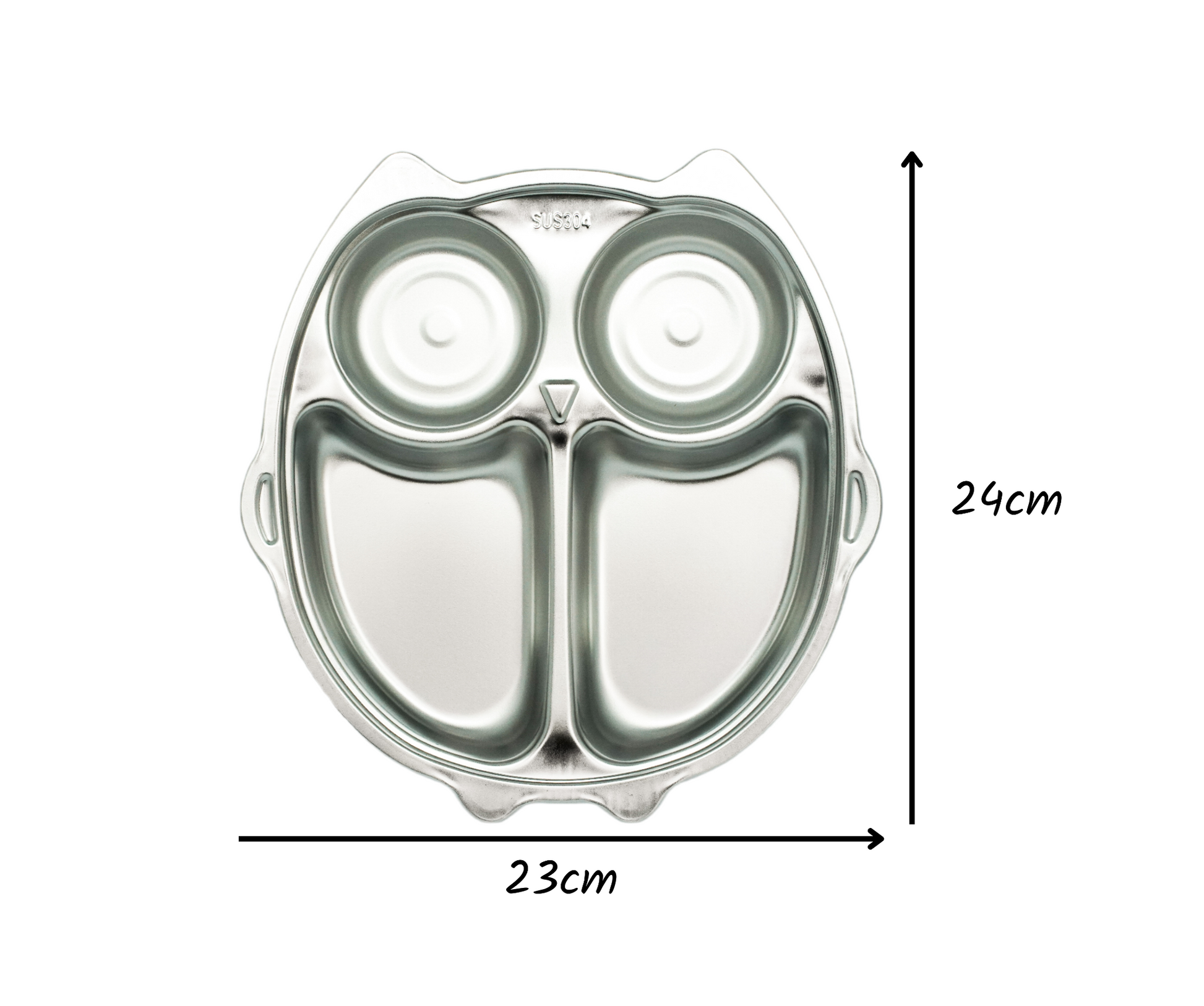 Stainless Steel Owl Section Plate Mindful Mealtime