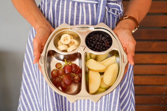 Stainless Steel Owl Section Plate Mindful Mealtime